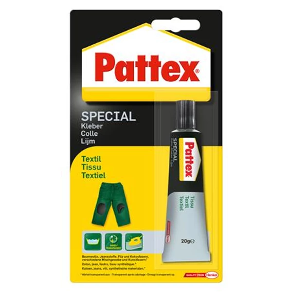 Ragasztó, speciális, 20 g, HENKEL "Pattex Repair Special Textil"