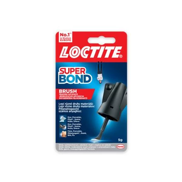 Pillanatragasztó, ecsetes, 5 g, HENKEL "Loctite Super Bond"