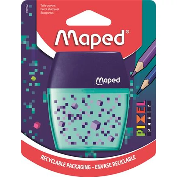 Hegyező, kétlyukú, tartályos, MAPED "Pixel Party Shaker"