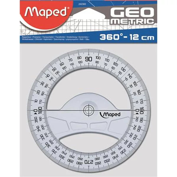 Szögmérő, műanyag, 360°, MAPED "Geometric"