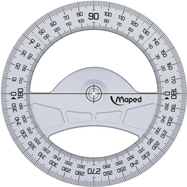 Szögmérő, műanyag, 360°, MAPED "Geometric" - 2