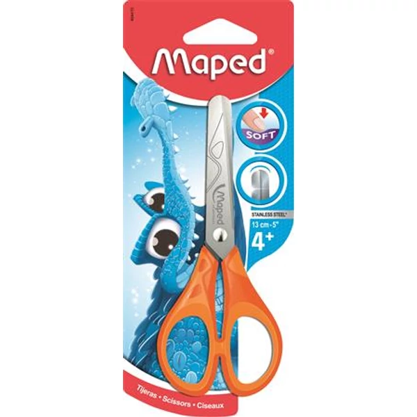 Olló, iskolai, 13 cm, MAPED "Essentials Soft"