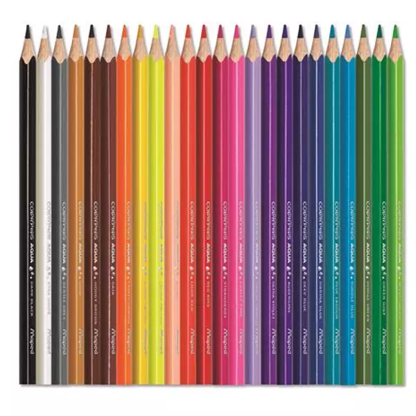 Akvarell ceruza készlet, háromszögletű, ecsettel, MAPED "Color`Peps", 24 különböző szín - 2