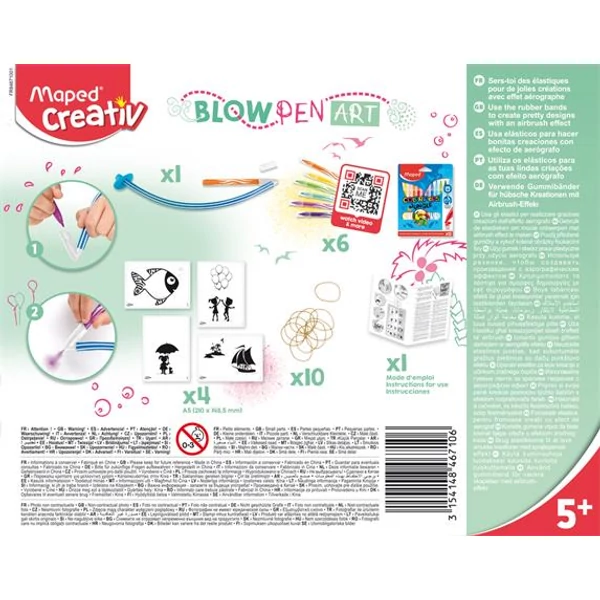 Fújós filctoll készlet, MAPED CREATIV, "Blow pen Art", pop - 3