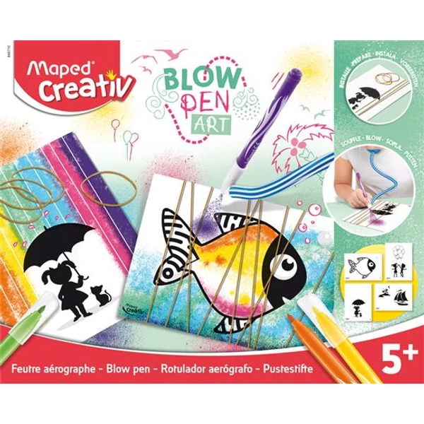 Fújós filctoll készlet, MAPED CREATIV, "Blow pen Art", pop - 4