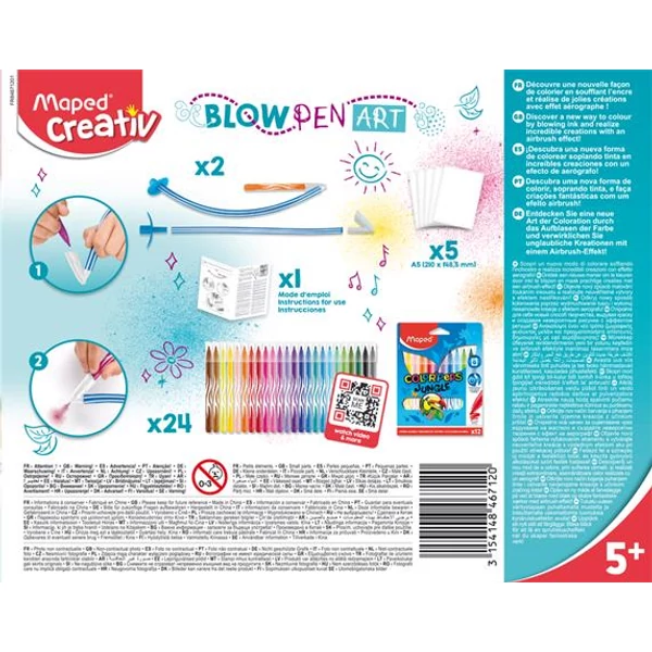 Fújós filctoll készlet, MAPED CREATIV, "Blow pen Basic" - 3