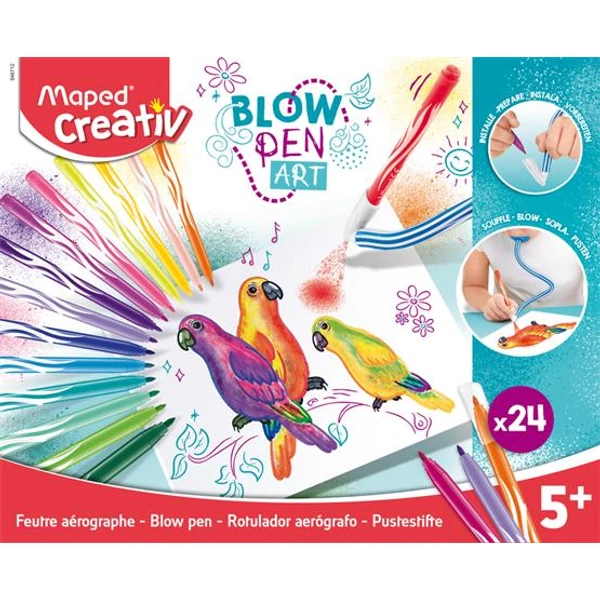 Fújós filctoll készlet, MAPED CREATIV, "Blow pen Basic" - 4