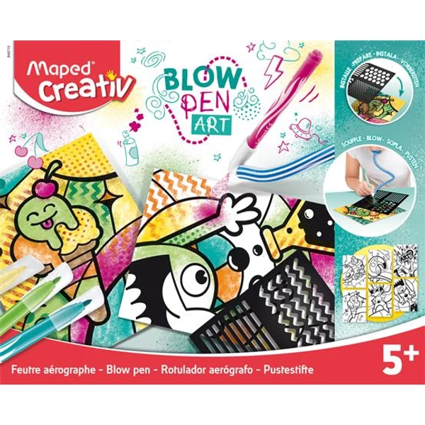 Fújós filctoll készlet, MAPED CREATIV, "Blow pen Art", csíkozás - 4