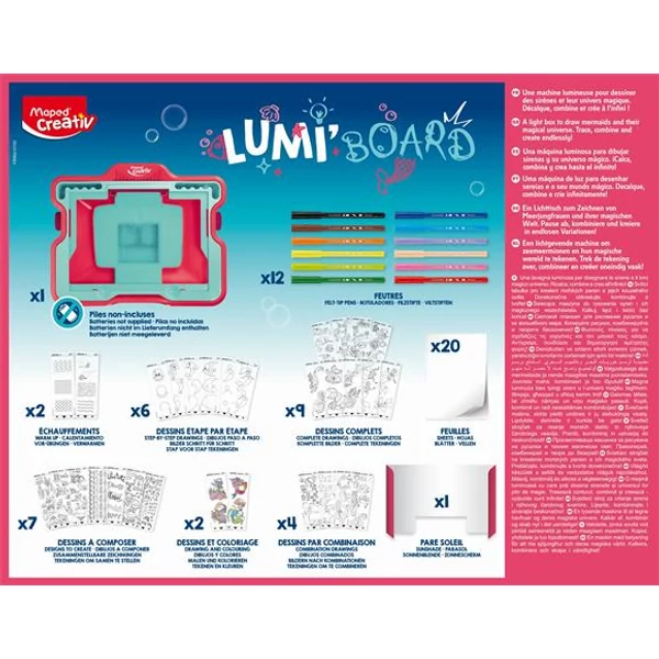 Kreatív készségfejlesztő rajzkészlet, MAPED CREATIV "Lumi Board Hableány" - 3