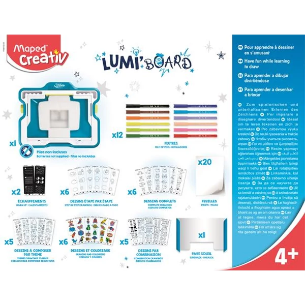 Kreatív készségfejlesztő rajzkészlet, MAPED CREATIV "Lumi Board" - 4