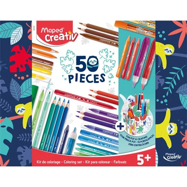 Színezőkészlet, írószertartóval, MAPED CREATIV, 50 darabos - 5