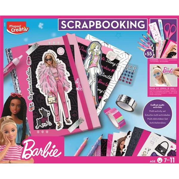 Kreatív scrapbooking készlet, 50 darabos, MAPED CREATIV "Scrapbooking Set - Barbie"