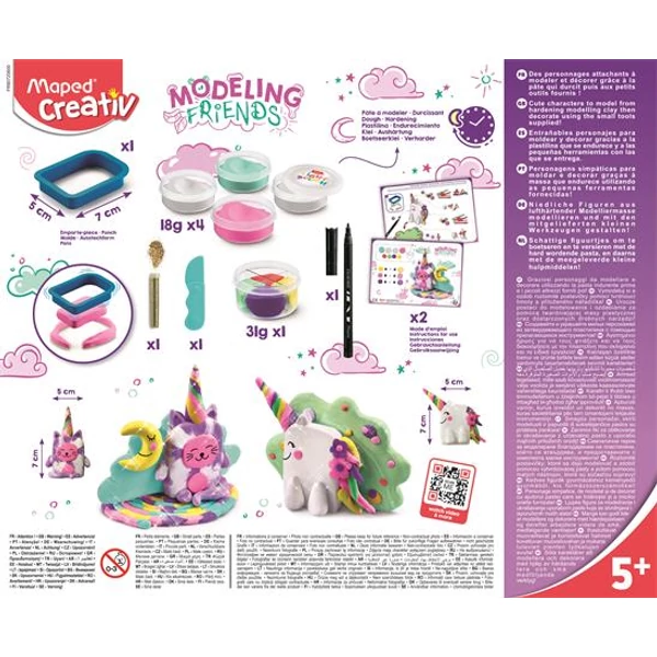 Modellező gyurma készlet, levegőre száradó, MAPED CREATIV, "Modeling Friends Magical", mágikus - 2