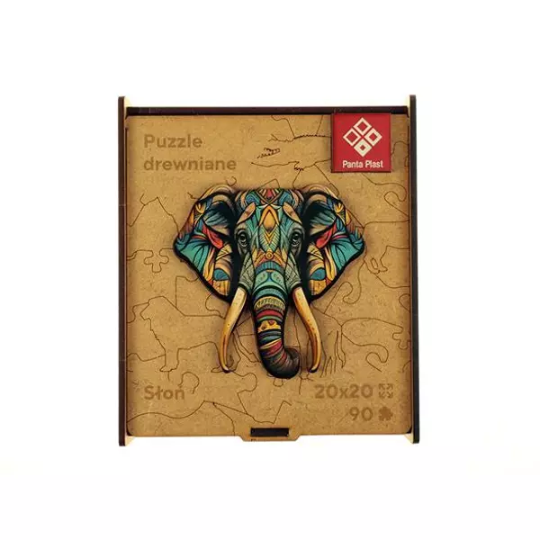 Puzzle, fa, A4, 90 darabos, PANTA PLAST "Elephant" - 4