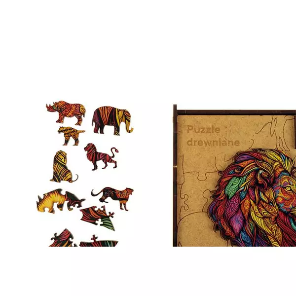 Puzzle, fa, A4, 90 darabos, PANTA PLAST "Mosaic Lion" - 3