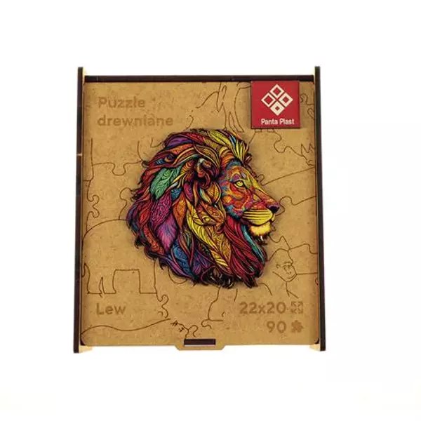 Puzzle, fa, A4, 90 darabos, PANTA PLAST "Mosaic Lion" - 4