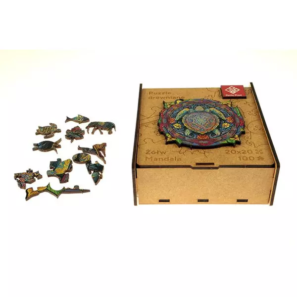 Puzzle, fa, A4, 100 darabos, PANTA PLAST "Mandala Turtle" - 2