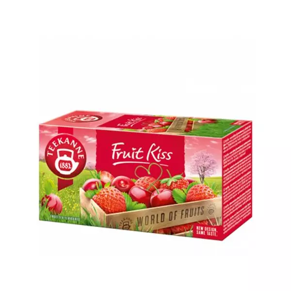 Gyümölcstea, 20x2,5 g, TEEKANNE "Fruit kiss", eper-meggy
