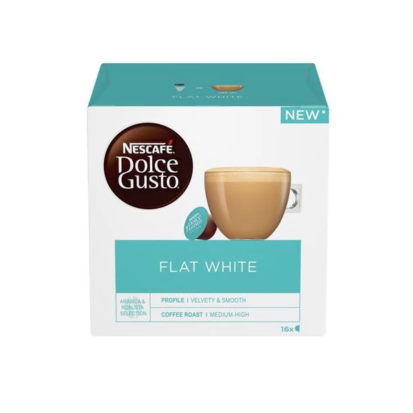 Kávékapszula, 16 db, NESCAFÉ DOLCE GUSTO "Flat White"