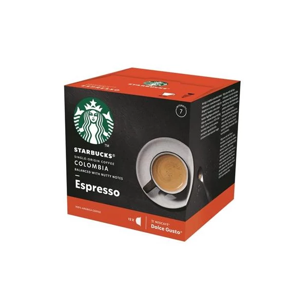 Kávékapszula, 12 db, STARBUCKS by Dolce Gusto®, "Espresso Colombia Medium Roast"