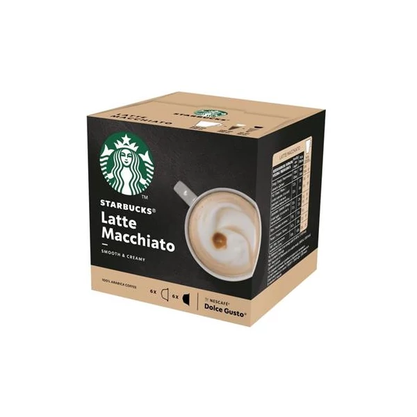 Kávékapszula, 12 db, STARBUCKS by Dolce Gusto®, "Latte Macchiato"