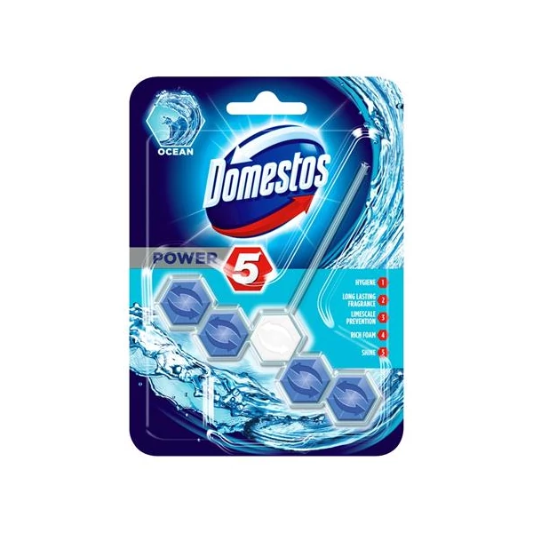 WC fertőtlenítő, 1 db-os, DOMESTOS "Power 5", óceán