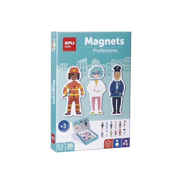 Mágneses készségfejlesztő készlet, 36 db, APLI Kids "Magnets", szakmák