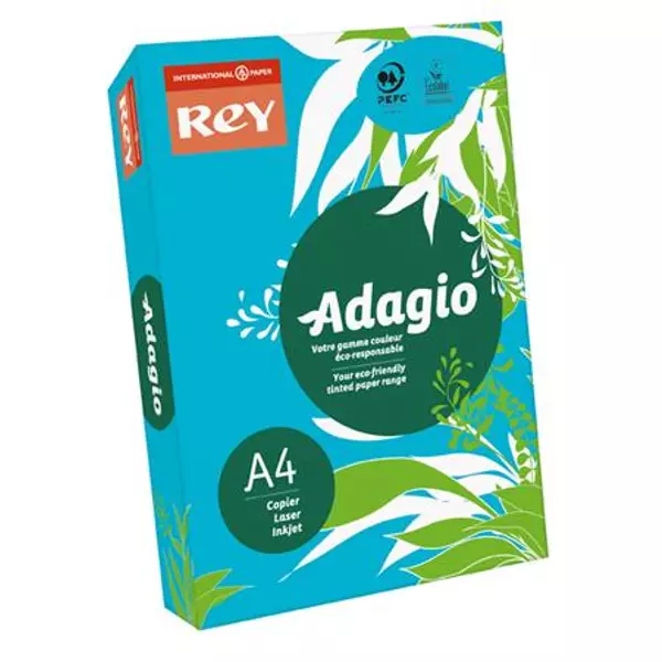 Másolópapír, színes, A4, 80 g, REY "Adagio", intenzív kék - 2
