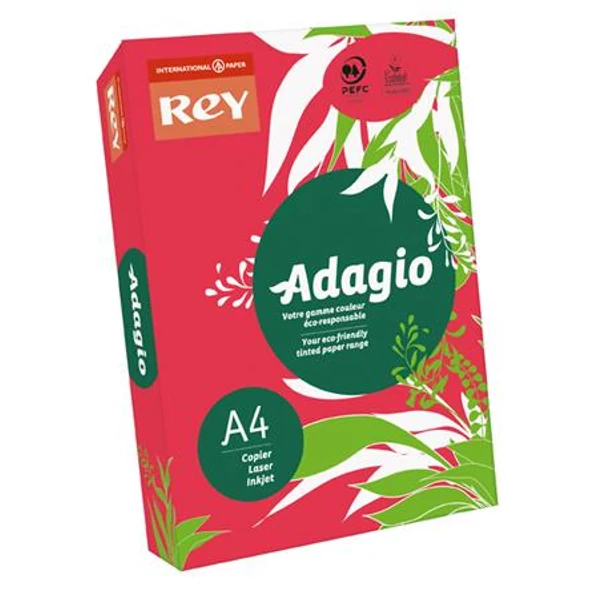 Másolópapír, színes, A4, 80 g, REY "Adagio", intenzív piros - 2