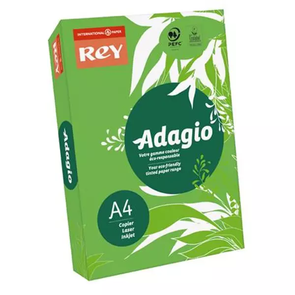Másolópapír, színes, A4, 80 g, REY "Adagio", intenzív zöld - 2