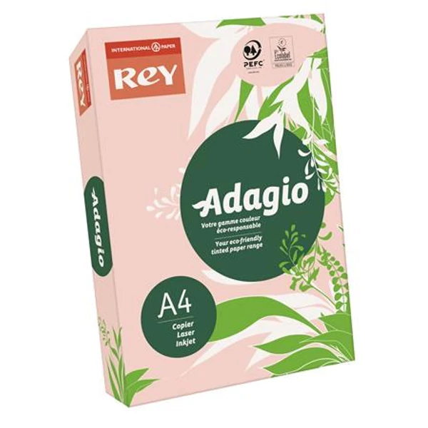 Másolópapír, színes, A4, 80 g, REY "Adagio", pasztell rózsaszín - 2