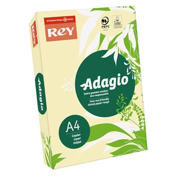 Másolópapír, színes, A4, 80 g, REY "Adagio", pasztell sárga - 2