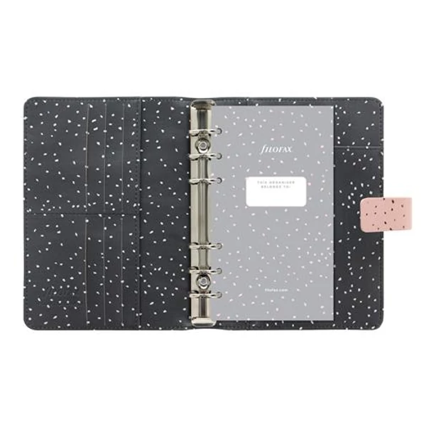 Kalendárium, gyűrűs, betétlapokkal, personal méret, FILOFAX, "Confetti", rózsakvarc - 2