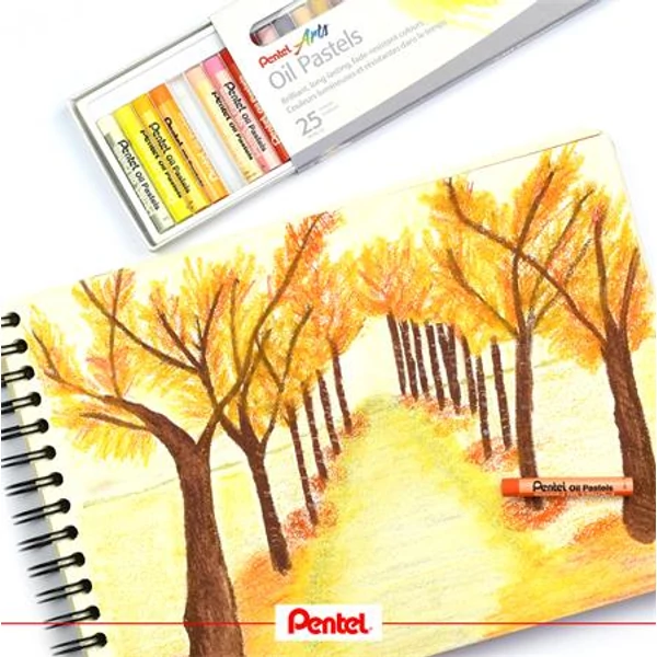 Olajpasztell kréta, PENTEL, "Arts", 25 különböző szín - 2