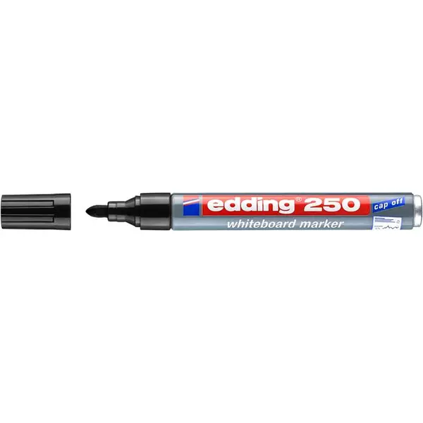 Tábla- és flipchart marker, 1-3 mm, kúpos, EDDING "250", fekete - 2