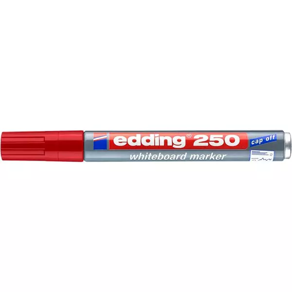 Tábla- és flipchart marker, 1-3 mm, kúpos, EDDING "250", piros