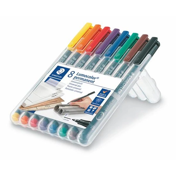 Alkoholos marker készlet, OHP, 0,6 mm, STAEDTLER "Lumocolor® 318 F", 8 különböző szín - 2