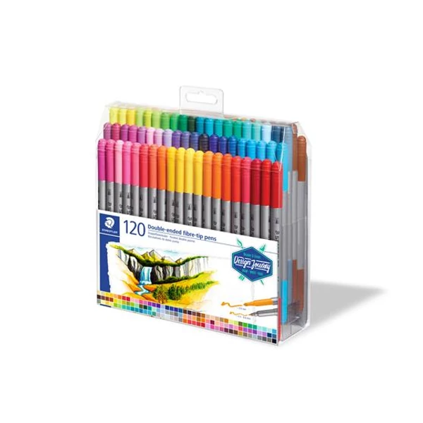 Rostirón készlet,  0,8/3,0 mm, kétvégű, STAEDTLER® "3200", 120 különböző szín - 2