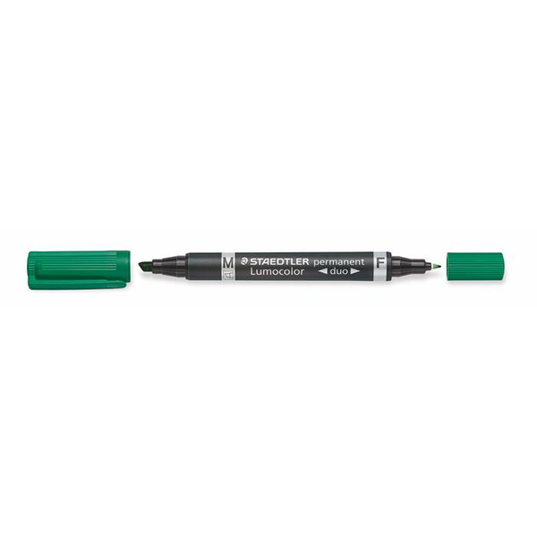 Alkoholos marker, 0,6/1,5 mm, kúpos, kétvégű, STAEDTLER "Lumocolor® duo 348", zöld - 2