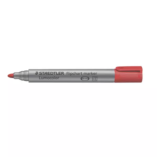 Flipchart marker, 2 mm, kúpos, STAEDTLER "Lumocolor 356", piros - 2