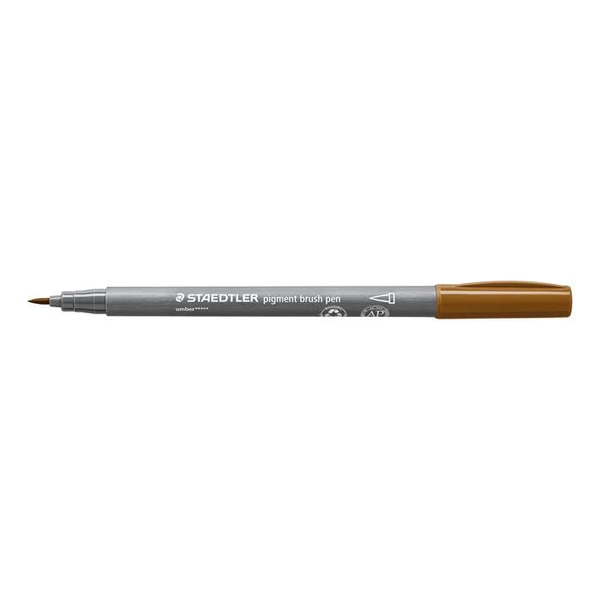 Ecsetirón készlet, STAEDTLER "Pigment brush 371", 12 különböző természeti szín - 3