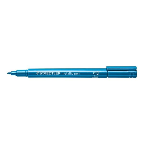 Dekormarker, 1-2 mm, kúpos, STAEDTLER "8323", metálkék - 3