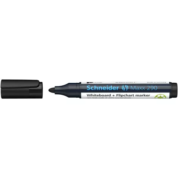 Tábla- és flipchart marker, 2-3 mm, kúpos, SCHNEIDER "Maxx 290", fekete - 2