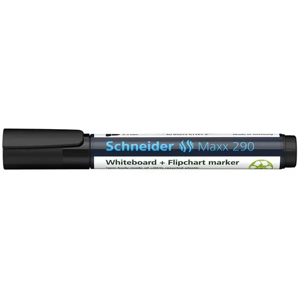 Tábla- és flipchart marker, 2-3 mm, kúpos, SCHNEIDER "Maxx 290", fekete - 3