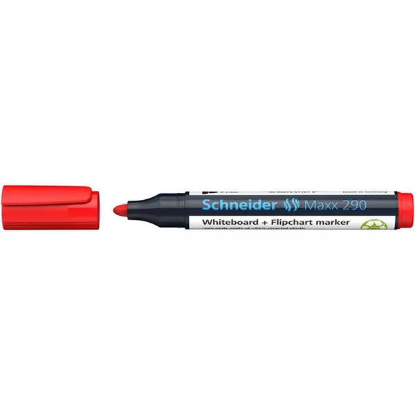 Tábla- és flipchart marker, 2-3 mm, kúpos, SCHNEIDER "Maxx 290", piros - 2