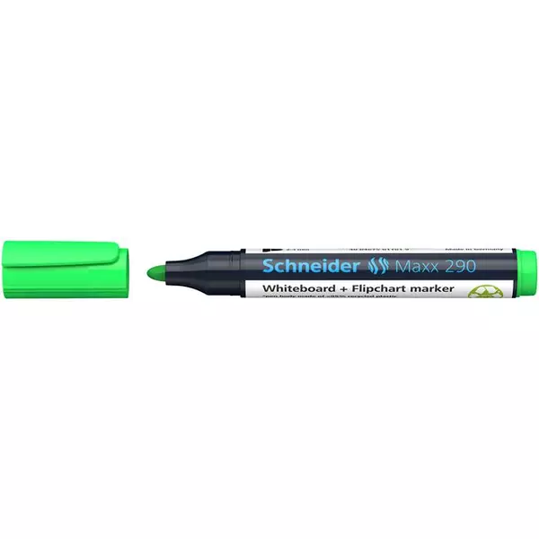 Tábla- és flipchart marker, 2-3 mm, kúpos, SCHNEIDER "Maxx 290", világoszöld - 2