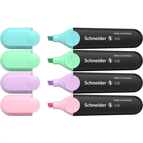 Szövegkiemelő készlet, 1-5 mm, SCHNEIDER "Job Pastel", 4 különböző pasztell szín - 2