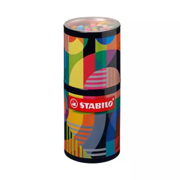 Rostirón készlet, hengeres fém doboz, 1 mm, STABILO "Pen 68 ARTY", 45 különböző szín - 2