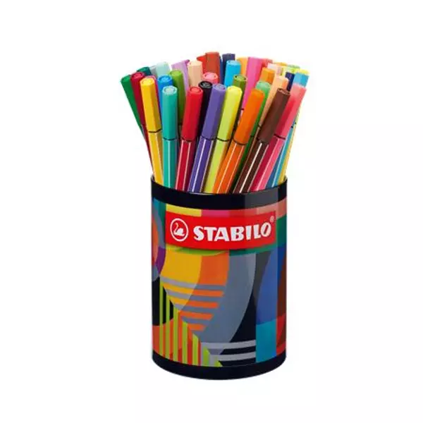 Rostirón készlet, hengeres fém doboz, 1 mm, STABILO "Pen 68 ARTY", 45 különböző szín - 3