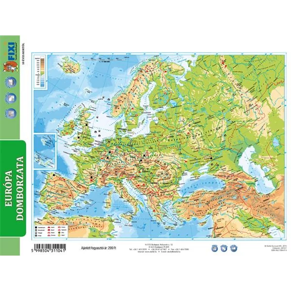 Tanulói munkalap, A4, STIEFEL "Európa közigazgatása / Európa domborzata" - 2